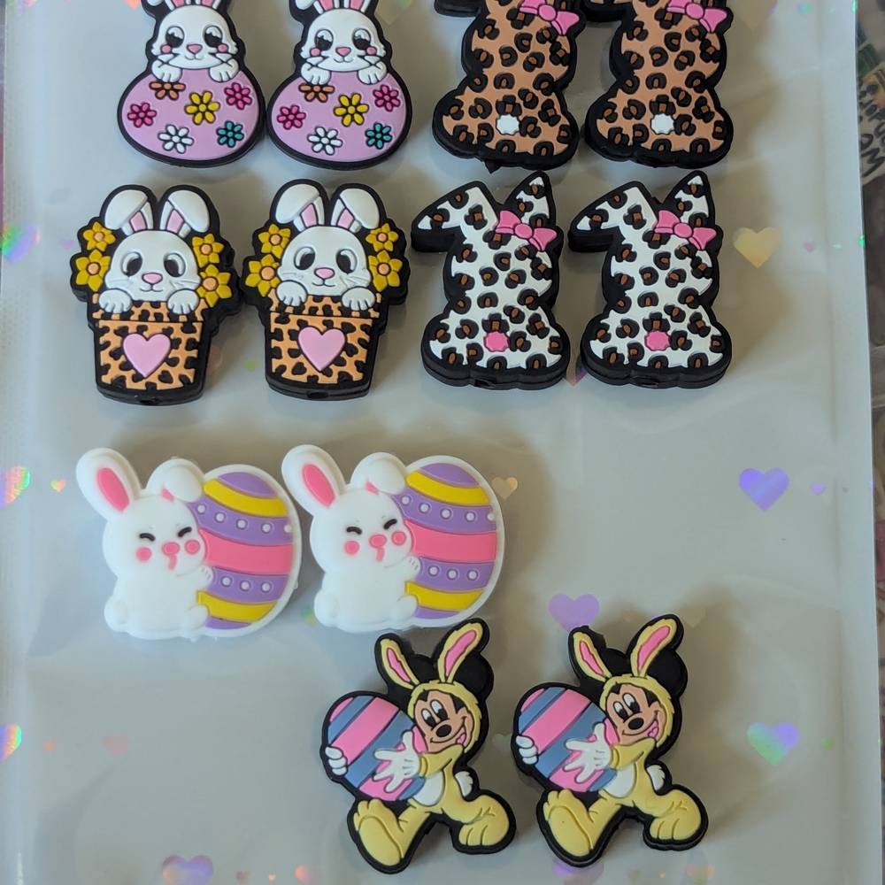 Cute Easter Bunny and Egg Shoe Charms
